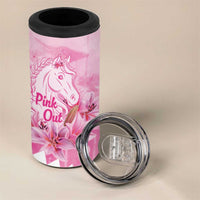 Kentucky Horse Racing Oaks Personalized 4 in 1 Can Cooler Tumbler Filly Lily Flowers Pink Out