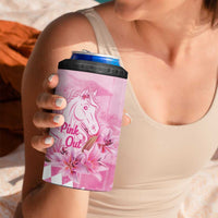 Kentucky Horse Racing Oaks Personalized 4 in 1 Can Cooler Tumbler Filly Lily Flowers Pink Out