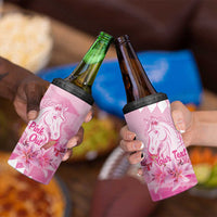 Kentucky Horse Racing Oaks Personalized 4 in 1 Can Cooler Tumbler Filly Lily Flowers Pink Out
