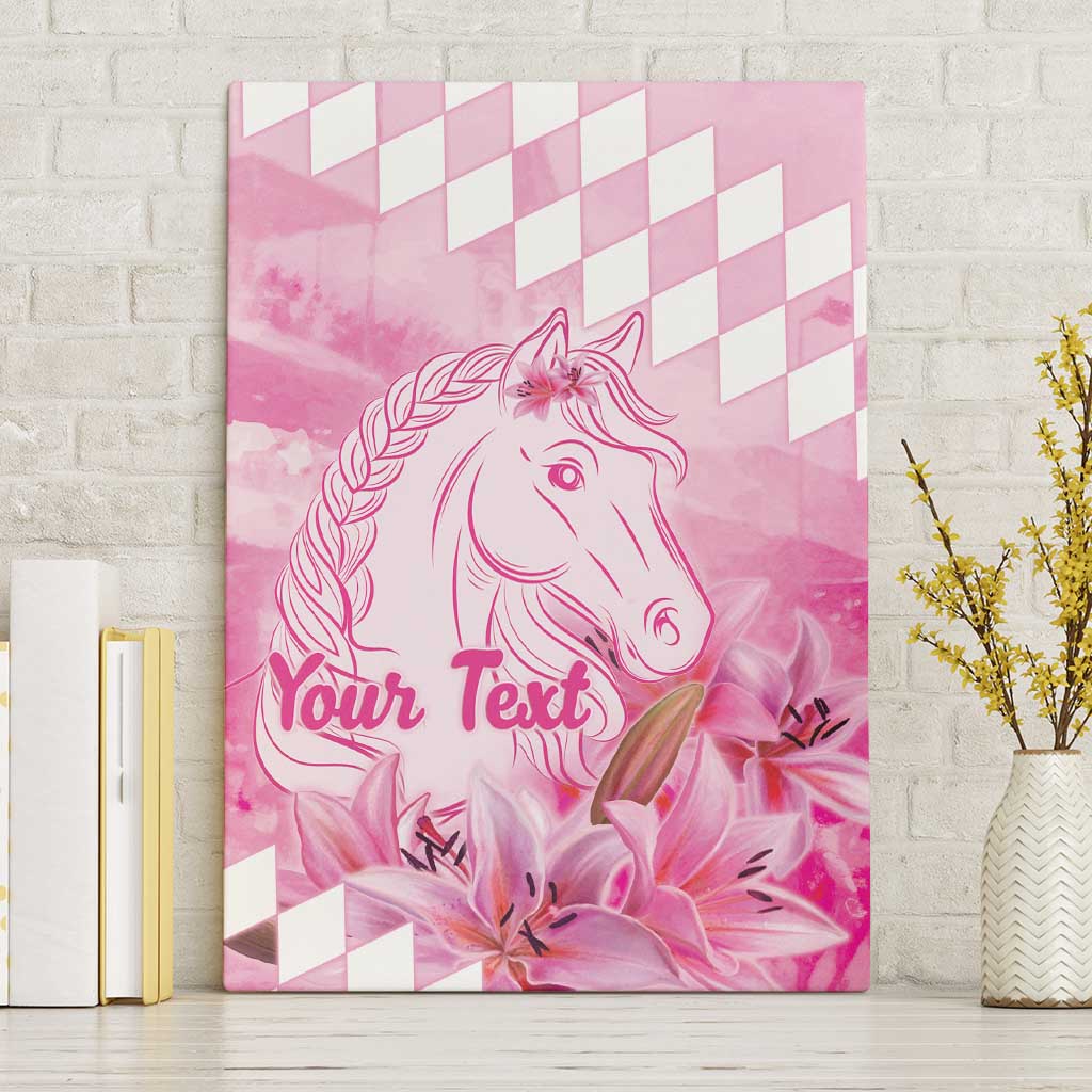 Kentucky Horse Racing Oaks Personalized Canvas Wall Art Filly Lily Flowers Pink Out
