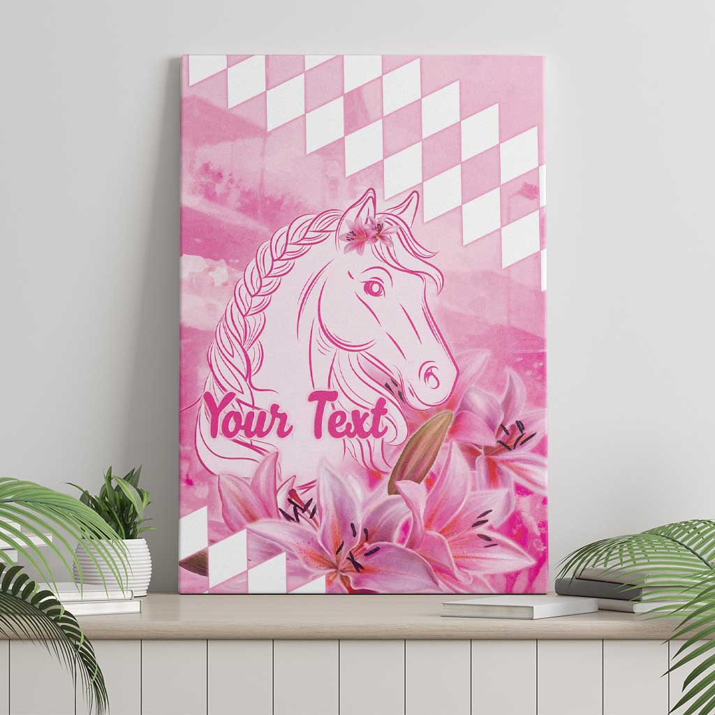 Kentucky Horse Racing Oaks Personalized Canvas Wall Art Filly Lily Flowers Pink Out