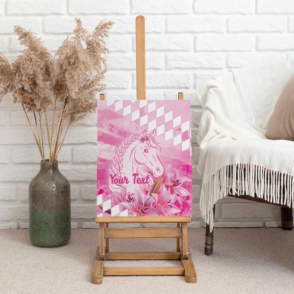 Kentucky Horse Racing Oaks Personalized Canvas Wall Art Filly Lily Flowers Pink Out
