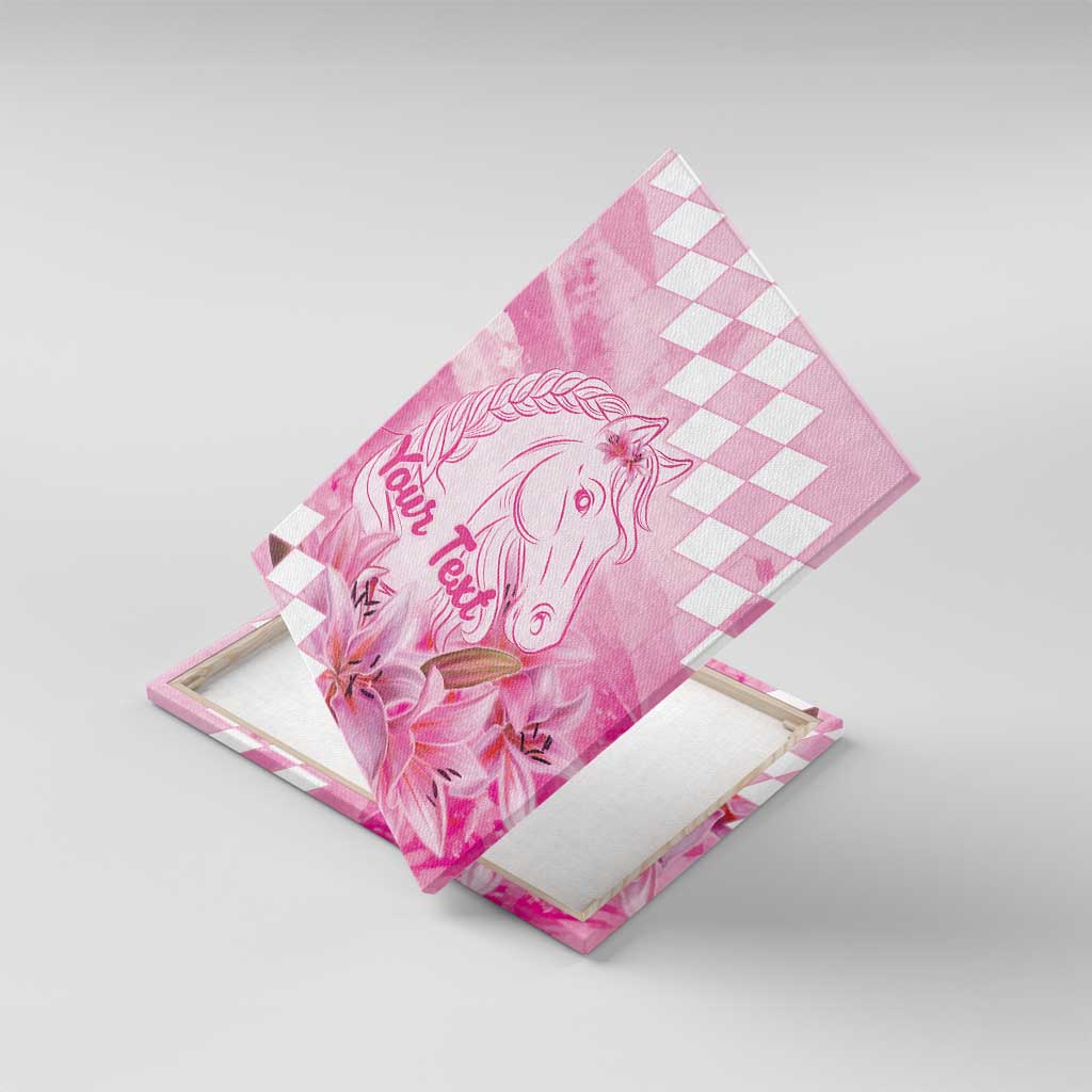 Kentucky Horse Racing Oaks Personalized Canvas Wall Art Filly Lily Flowers Pink Out
