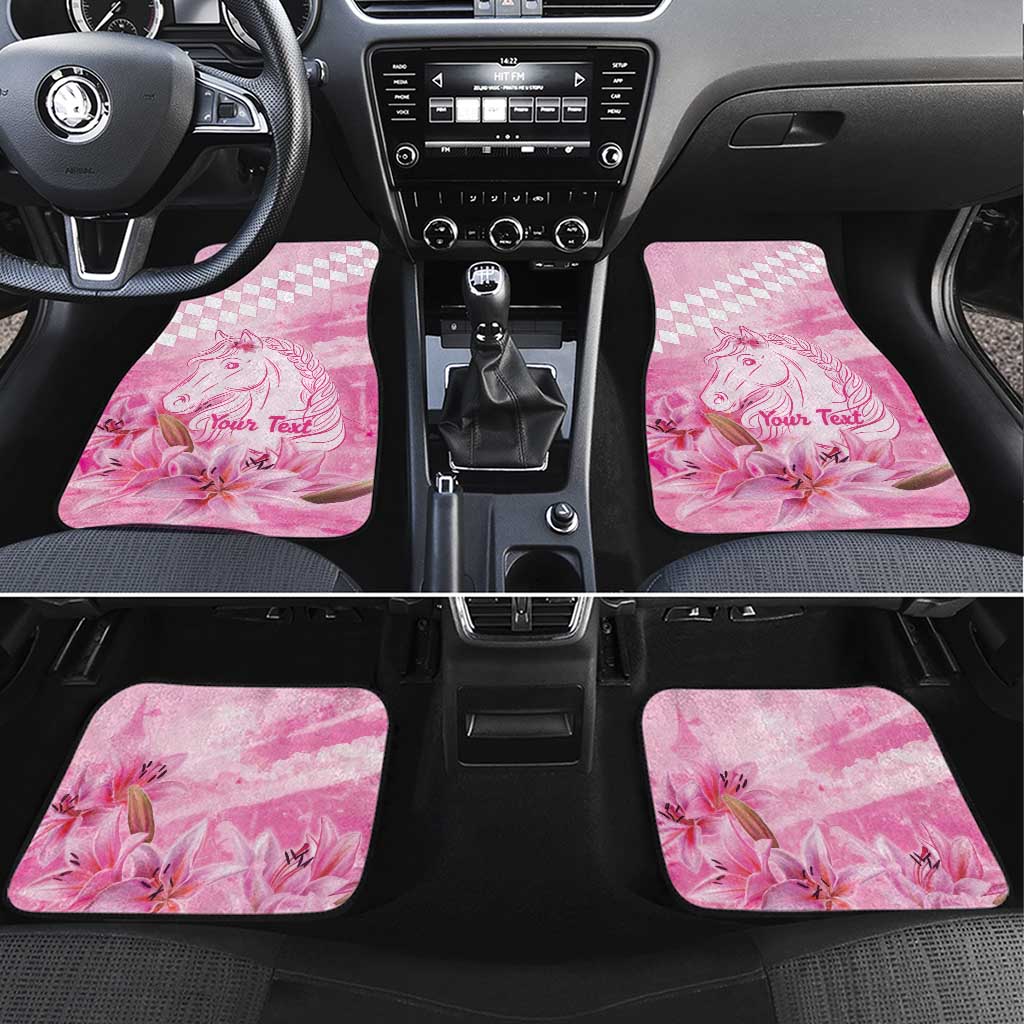 Kentucky Horse Racing Oaks Personalized Car Mats Filly Lily Flowers Pink Out