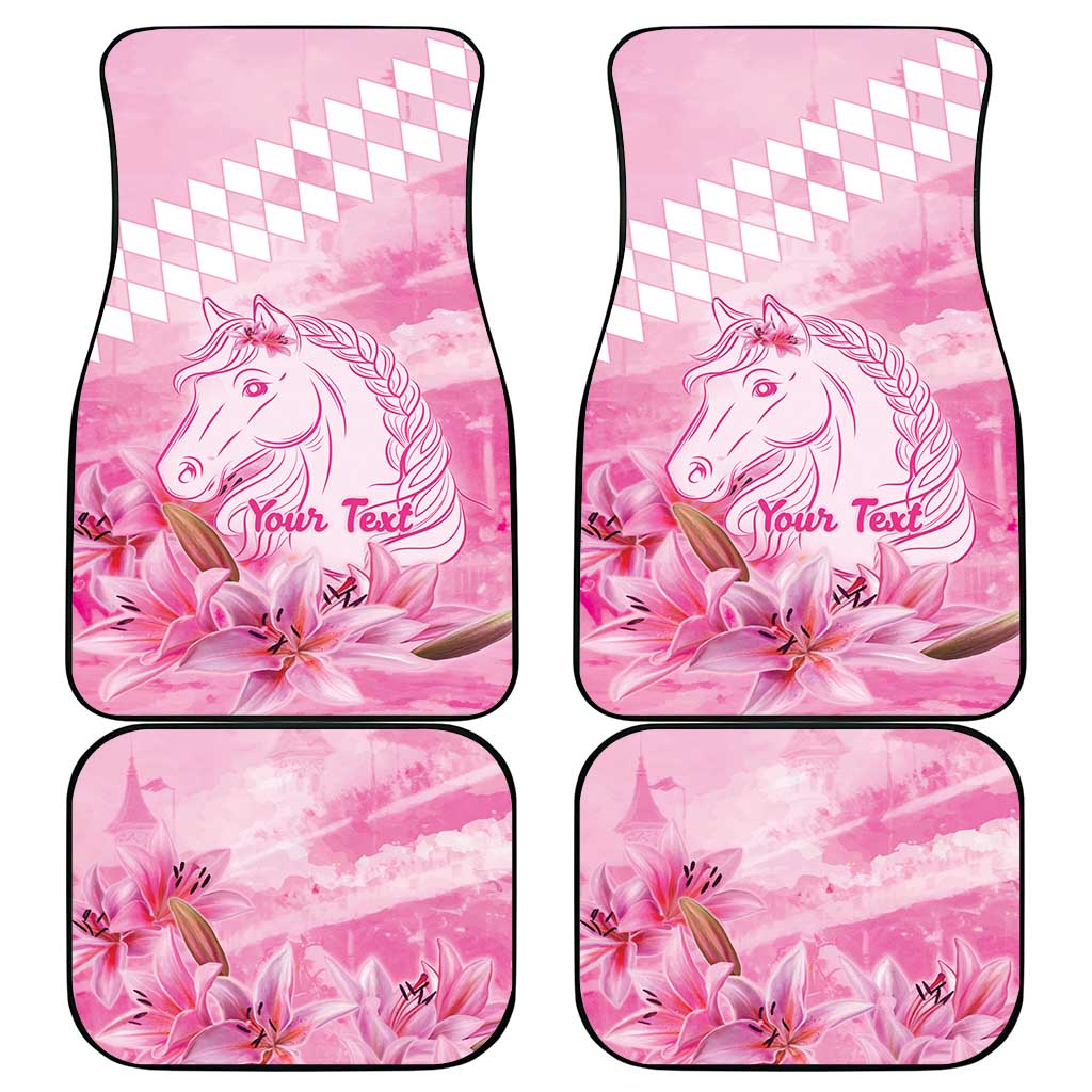 Kentucky Horse Racing Oaks Personalized Car Mats Filly Lily Flowers Pink Out