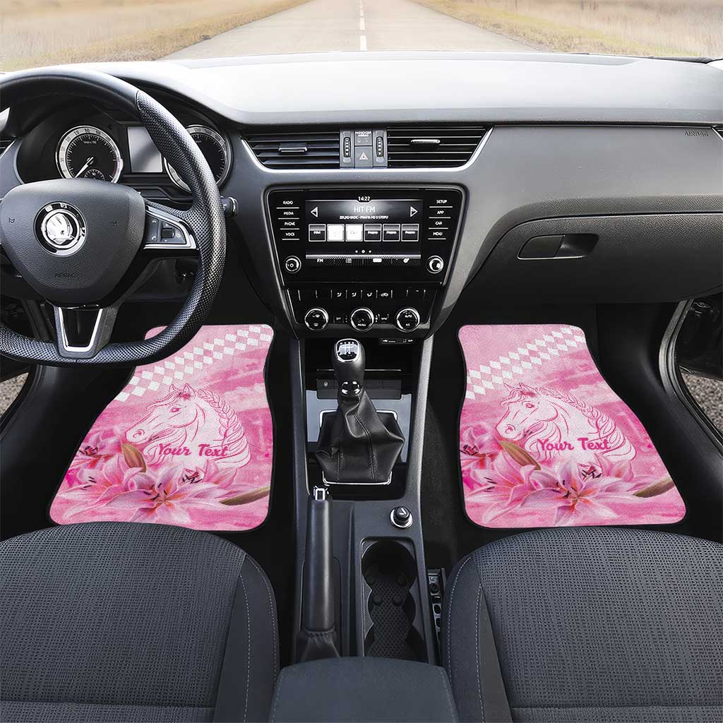 Kentucky Horse Racing Oaks Personalized Car Mats Filly Lily Flowers Pink Out