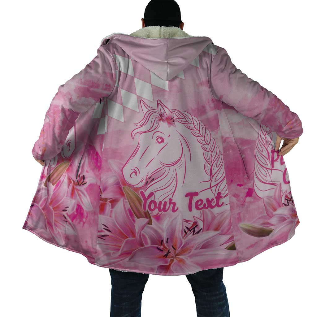 Kentucky Horse Racing Oaks Personalized Cloak Filly Lily Flowers Pink Out