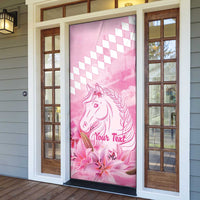 Kentucky Horse Racing Oaks Personalized Door Cover Filly Lily Flowers Pink Out
