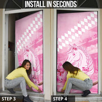 Kentucky Horse Racing Oaks Personalized Door Cover Filly Lily Flowers Pink Out