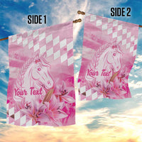 Kentucky Horse Racing Oaks Personalized Garden Flag Filly Lily Flowers Pink Out