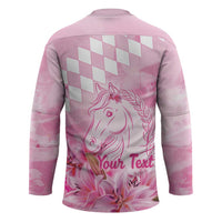 Kentucky Horse Racing Oaks Personalized Hockey Jersey Filly Lily Flowers Pink Out