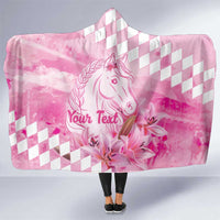 Kentucky Horse Racing Oaks Personalized Hooded Blanket Filly Lily Flowers Pink Out