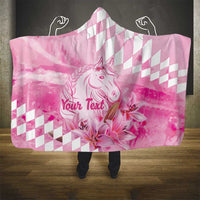 Kentucky Horse Racing Oaks Personalized Hooded Blanket Filly Lily Flowers Pink Out