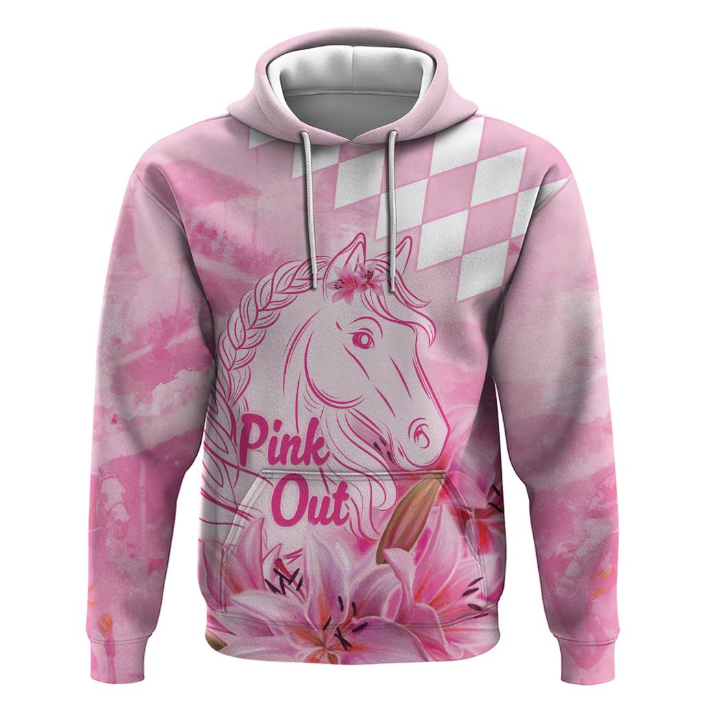 Kentucky Horse Racing Oaks Personalized Hoodie Filly Lily Flowers Pink Out
