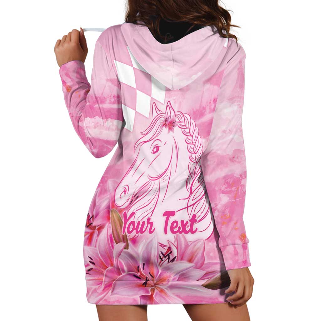 Kentucky Horse Racing Oaks Personalized Hoodie Dress Filly Lily Flowers Pink Out