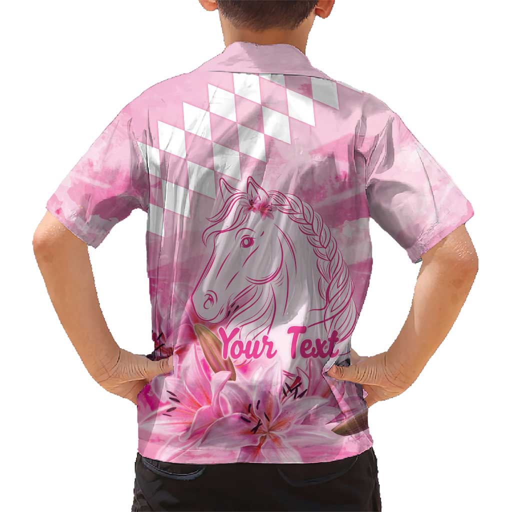 Kentucky Horse Racing Oaks Personalized Kid Hawaiian Shirt Filly Lily Flowers Pink Out