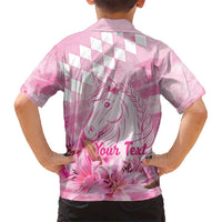 Kentucky Horse Racing Oaks Personalized Kid Hawaiian Shirt Filly Lily Flowers Pink Out