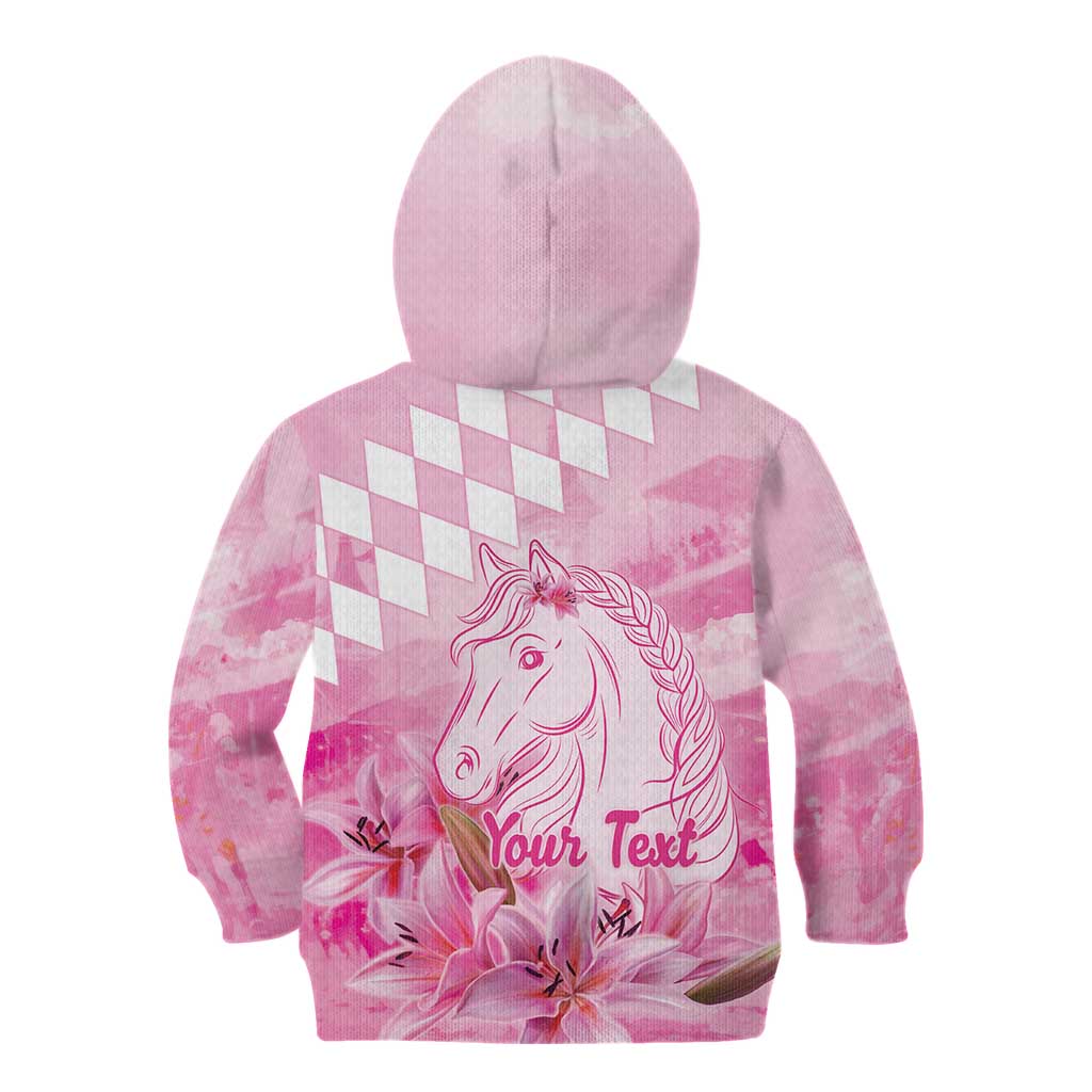 Kentucky Horse Racing Oaks Personalized Kid Hoodie Filly Lily Flowers Pink Out