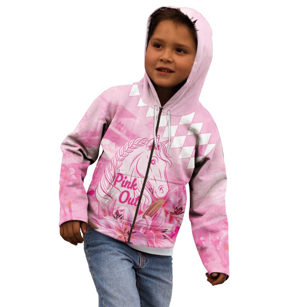 Kentucky Horse Racing Oaks Personalized Kid Hoodie Filly Lily Flowers Pink Out