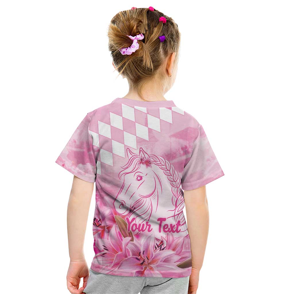Kentucky Horse Racing Oaks Personalized Kid T Shirt Filly Lily Flowers Pink Out