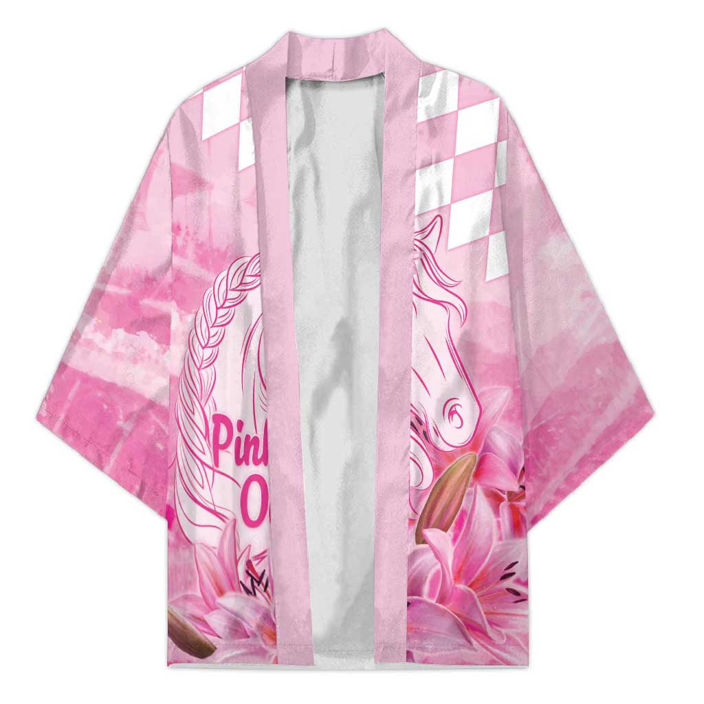 Kentucky Horse Racing Oaks Personalized Kimono Filly Lily Flowers Pink Out