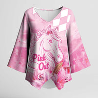 Kentucky Horse Racing Oaks Personalized Kimono Sleeve Blouse Filly Lily Flowers Pink Out