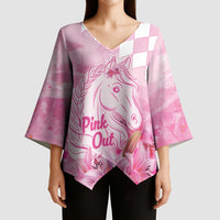 Kentucky Horse Racing Oaks Personalized Kimono Sleeve Blouse Filly Lily Flowers Pink Out