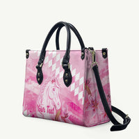 Kentucky Horse Racing Oaks Personalized Leather Bag Filly Lily Flowers Pink Out