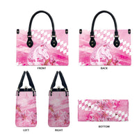 Kentucky Horse Racing Oaks Personalized Leather Bag Filly Lily Flowers Pink Out