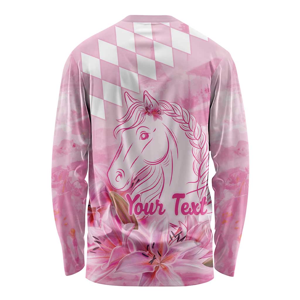 Kentucky Horse Racing Oaks Personalized Long Sleeve Shirt Filly Lily Flowers Pink Out