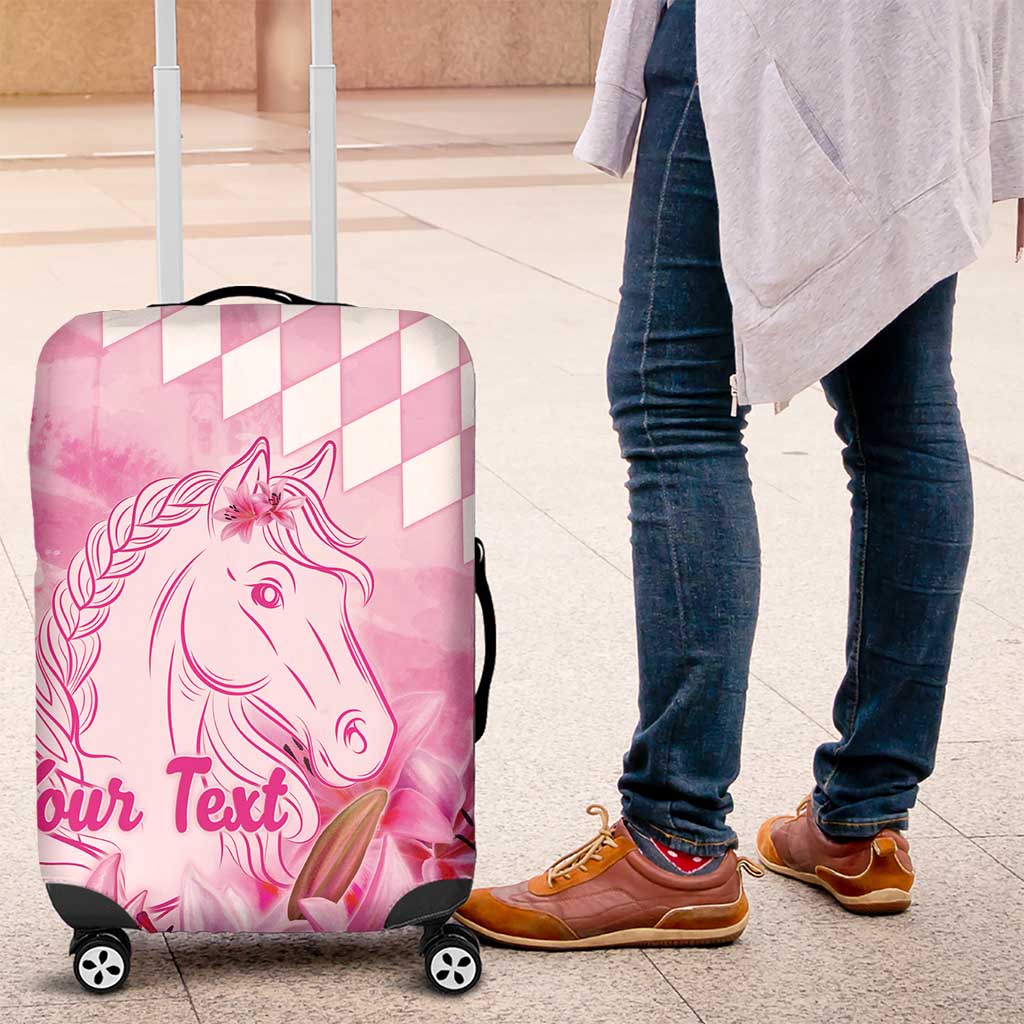 Kentucky Horse Racing Oaks Personalized Luggage Cover Filly Lily Flowers Pink Out