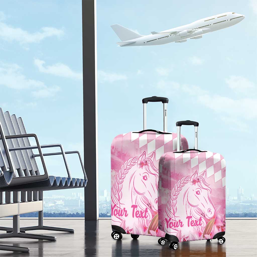 Kentucky Horse Racing Oaks Personalized Luggage Cover Filly Lily Flowers Pink Out