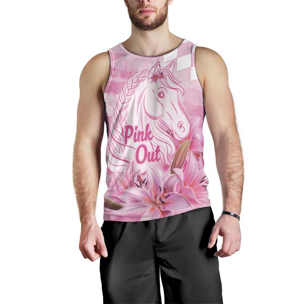 Kentucky Horse Racing Oaks Personalized Men Tank Top Filly Lily Flowers Pink Out