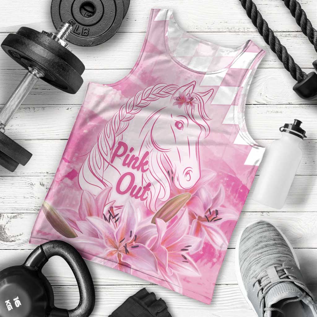 Kentucky Horse Racing Oaks Personalized Men Tank Top Filly Lily Flowers Pink Out
