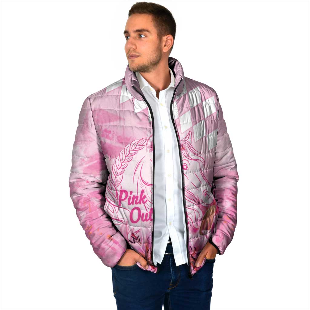 Kentucky Horse Racing Oaks Personalized Padded Jacket Filly Lily Flowers Pink Out