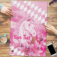 Kentucky Horse Racing Oaks Personalized Puzzle Filly Lily Flowers Pink Out