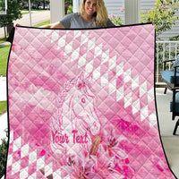 Kentucky Horse Racing Oaks Personalized Quilt Filly Lily Flowers Pink Out