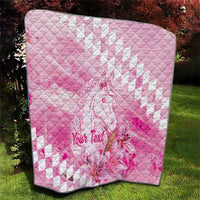 Kentucky Horse Racing Oaks Personalized Quilt Filly Lily Flowers Pink Out