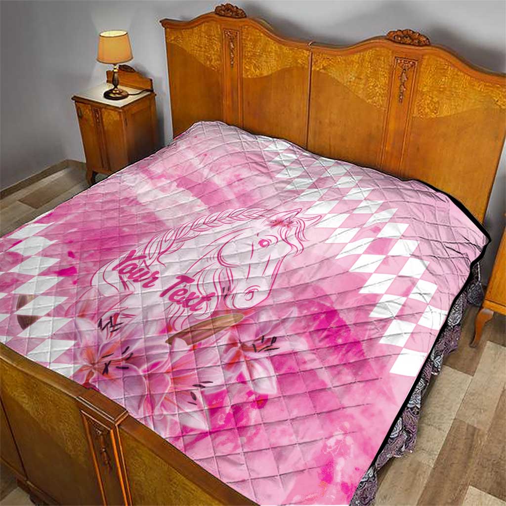 Kentucky Horse Racing Oaks Personalized Quilt Filly Lily Flowers Pink Out