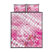 Kentucky Horse Racing Oaks Personalized Quilt Bed Set Filly Lily Flowers Pink Out