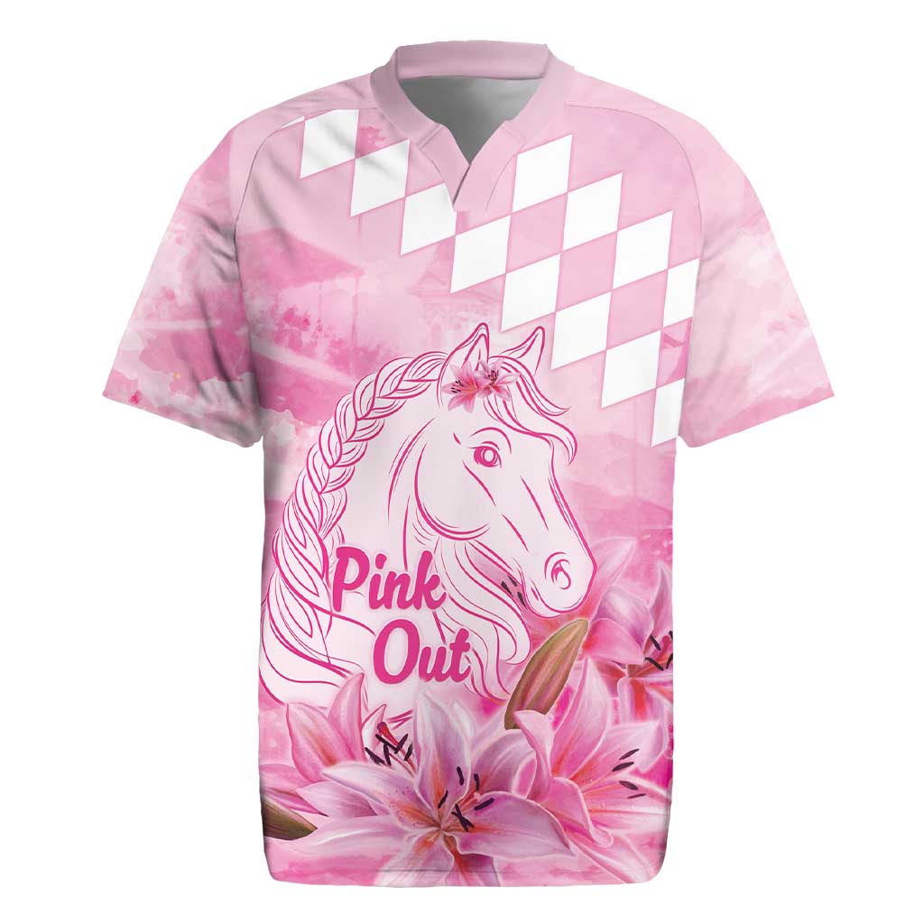 Kentucky Horse Racing Oaks Personalized Rugby Jersey Filly Lily Flowers Pink Out