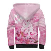 Kentucky Horse Racing Oaks Personalized Sherpa Hoodie Filly Lily Flowers Pink Out