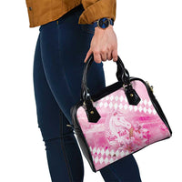 Kentucky Horse Racing Oaks Personalized Shoulder Handbag Filly Lily Flowers Pink Out