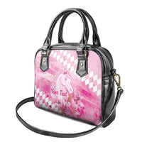 Kentucky Horse Racing Oaks Personalized Shoulder Handbag Filly Lily Flowers Pink Out