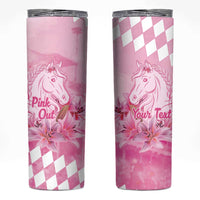 Kentucky Horse Racing Oaks Personalized Skinny Tumbler Filly Lily Flowers Pink Out