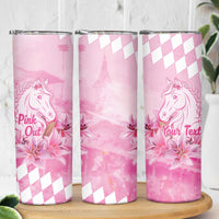 Kentucky Horse Racing Oaks Personalized Skinny Tumbler Filly Lily Flowers Pink Out