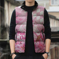 Kentucky Horse Racing Oaks Personalized Sleeveless Puffer Jacket Filly Lily Flowers Pink Out