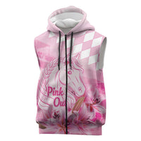 Kentucky Horse Racing Oaks Personalized Sleeveless Zip Hoodie Filly Lily Flowers Pink Out