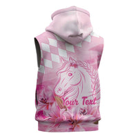 Kentucky Horse Racing Oaks Personalized Sleeveless Zip Hoodie Filly Lily Flowers Pink Out