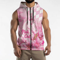 Kentucky Horse Racing Oaks Personalized Sleeveless Zip Hoodie Filly Lily Flowers Pink Out